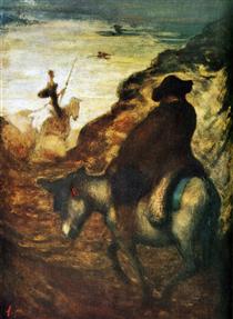 Don Quixote and Sancho Pansa - Honore Daumier