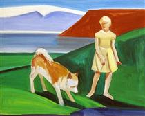 Girl with Dog - Louisa Matthiasdottir