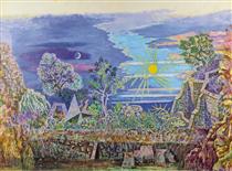 The first morning of the world, stage design for the dance-drama Persephone - Nikos Hadjikyriakos-Ghikas