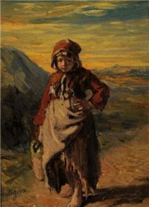 Young Breton in a landscape - Alexandre Antigna